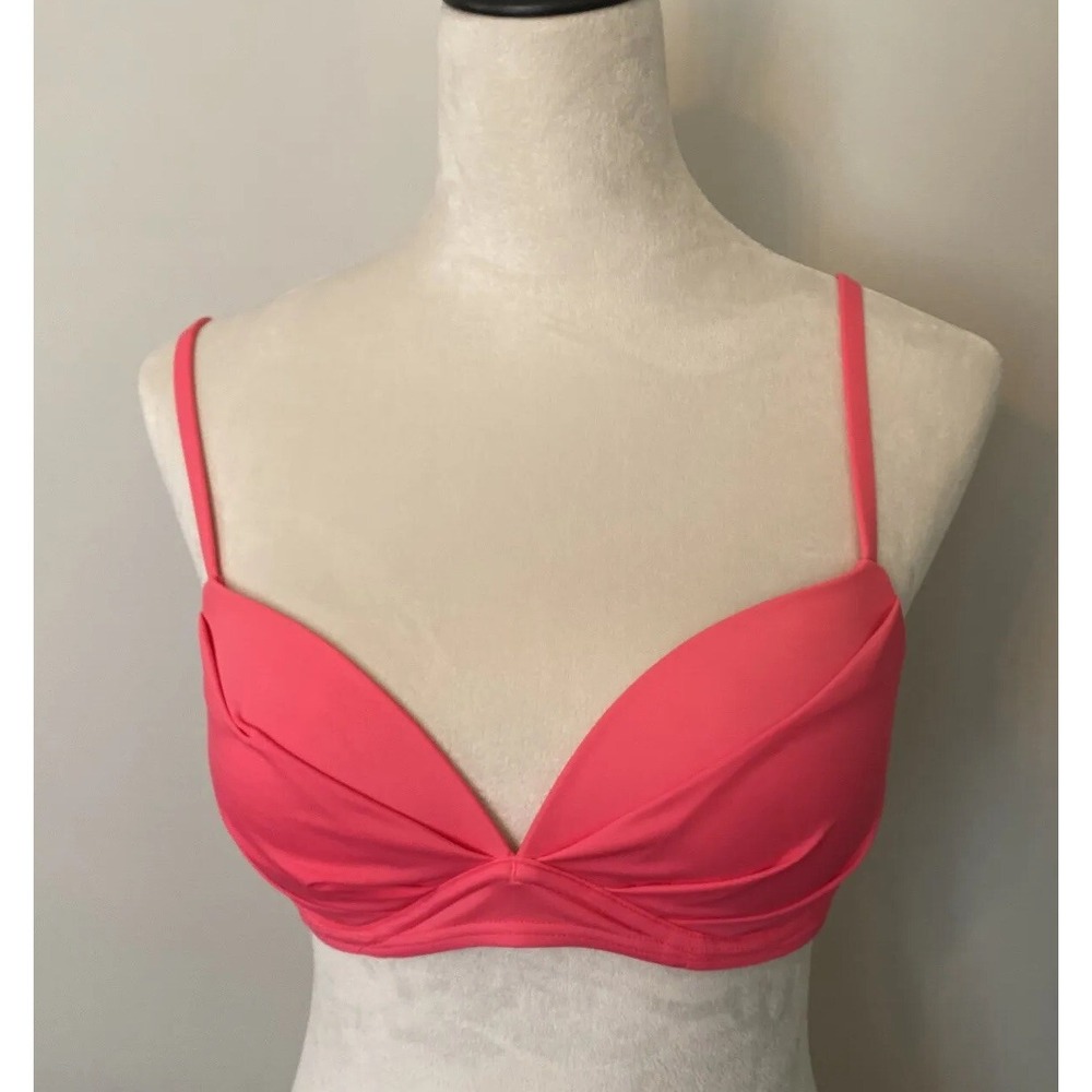 Victoria's Secret  coral colored bikini top 36 B, padded bust, shoulder straps